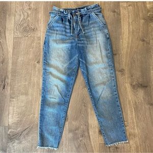 Hollister Paper Bag High Waist Tie Jeans Size 24